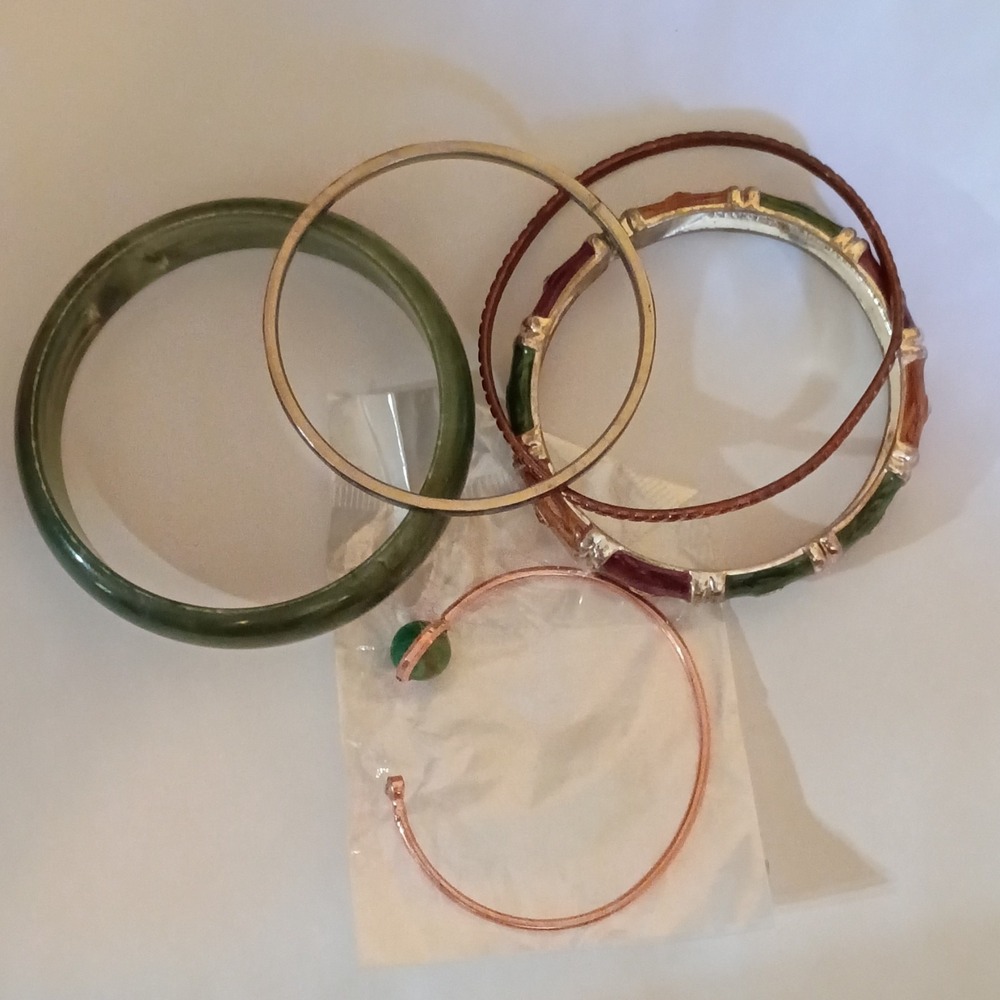 Multicolor Stackable Bangle & Cuff Bracelet Lot in Metal, Enamel & Plastic